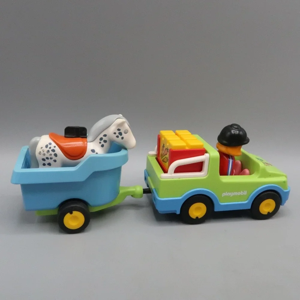 Vintage Playmobil 123 Horse Child Carrots‎ Tractor Train Farm Animal Sheep Lot
